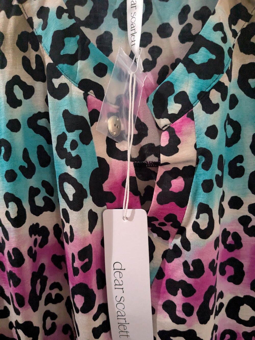 Scarlett Multicolor Leopard Print Blouse – Pink, Blue, Cream, Black - Picture 3 of 4